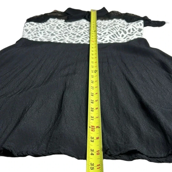 Simons Twik sheer ,lace dress,fray,lined,bow,shirt collar,Colorblock,multi media - Picture 13 of 16